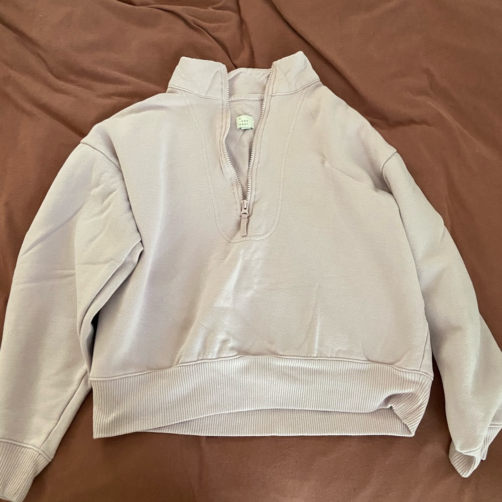 Dusty pink quarter zip